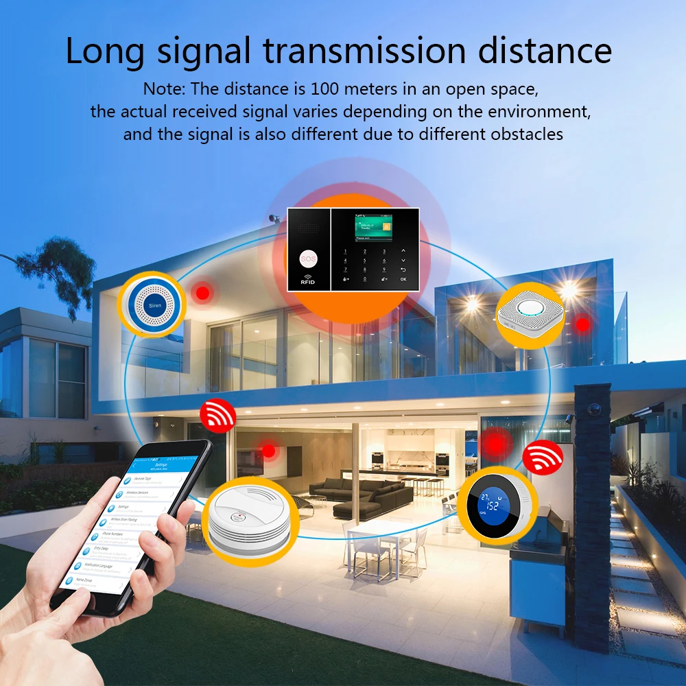 PGST Smart Life Alarm System for Home WIFI GSM Security Alarm Host with Door and Motion Sensor Tuya Smart App control work Alexa - Image 6